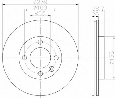 HELLA PAGID 8dd355100191 -  Тормозной диск